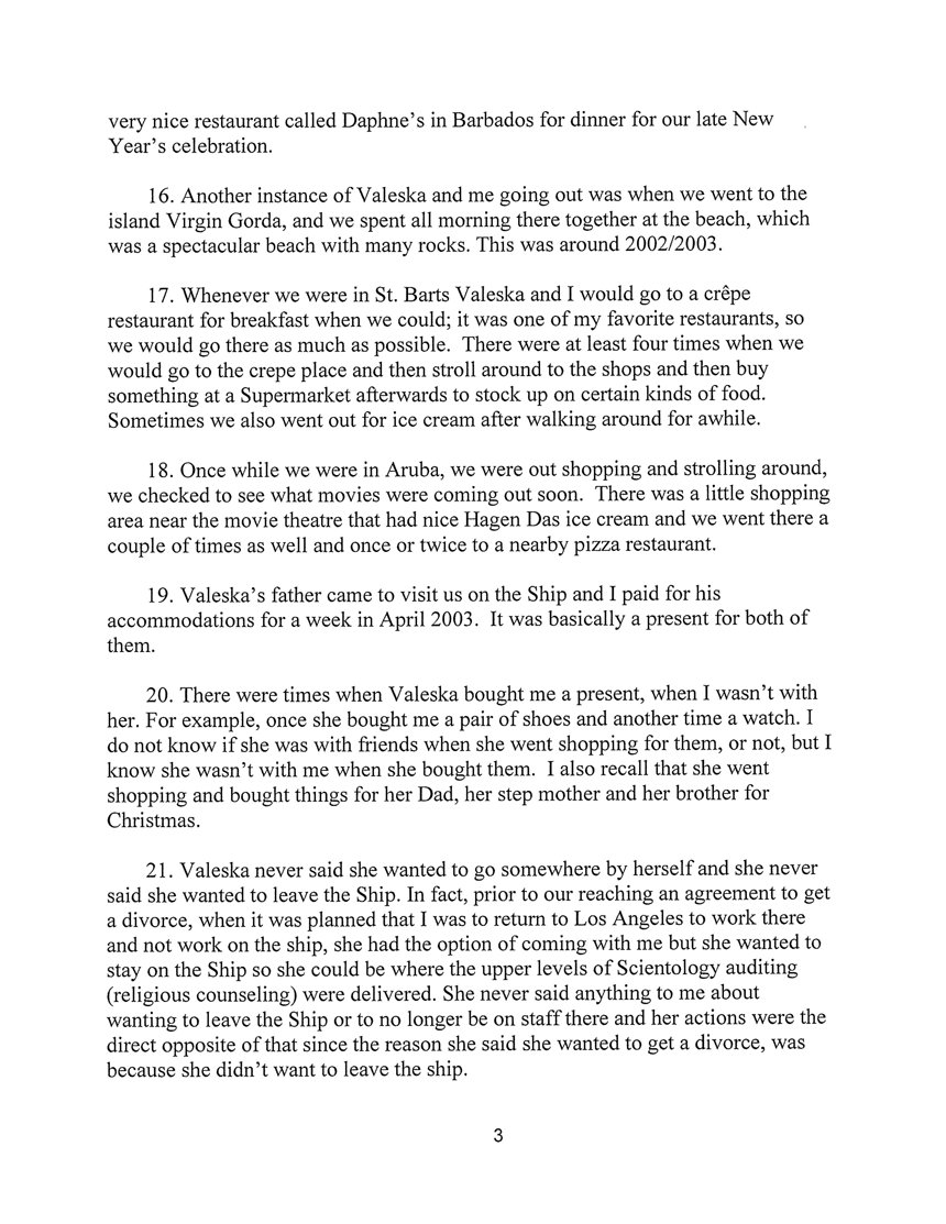 Roberto Toppi declaration about Valeska Paris