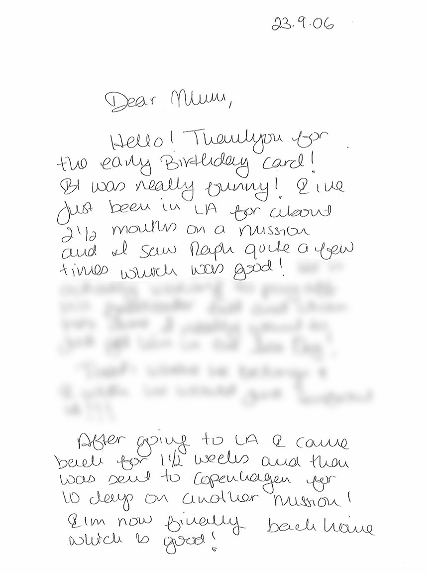 Valeska Paris’s family letter