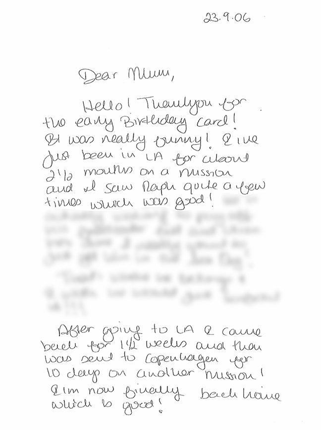 Valeska Paris’s letter to her mother